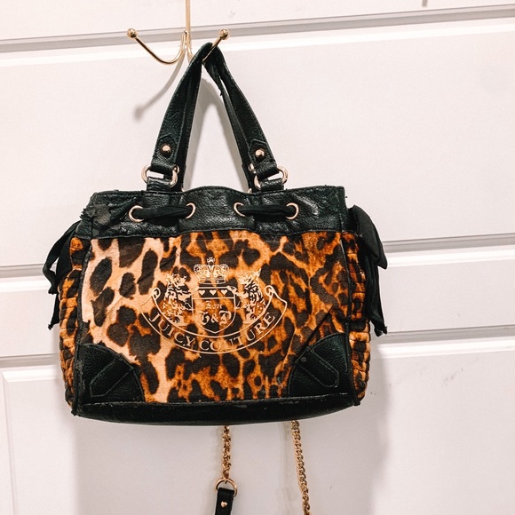 Juicy Couture Mini Day Dreamer Purse Velour Cheetah - Picture 8 of 13